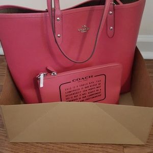Coach Signature Reversible Tote with large pouch